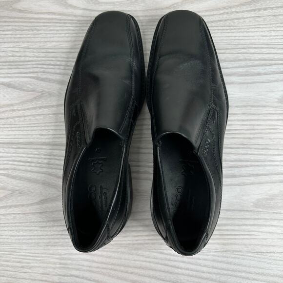 ECCO New Jersey Slip-On Loafer Shoes Men 12 Black Leather Block Heel Bicycle Toe main image 5